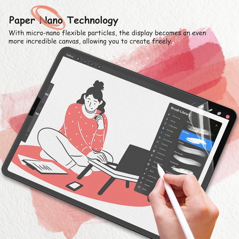 bersem 2 PACK Paperfeel Screen Protector for iPad Pro 11 inch (2022/2021/2020/2018 Models) / iPad Air 5th / 4th Generation (10.9 inch), Matte PET Film for Drawing, Anti-Glare, Easy Installation - Image 5